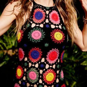 H & M x COACHELLA FLORAL CROCHET KNIT DRESS